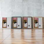 Mirror c.1930 Onchi Koshiro framed posters mockup