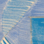 Miscellaneous small sketches for inlaid table tops.Design with blue circular motif 1910 Winold Reiss 8 mockup