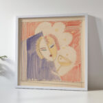 Miscellaneous small sketches for inlaid table tops.Design with female face and cocktail beverage 1930 Winold Reiss 5 mockup