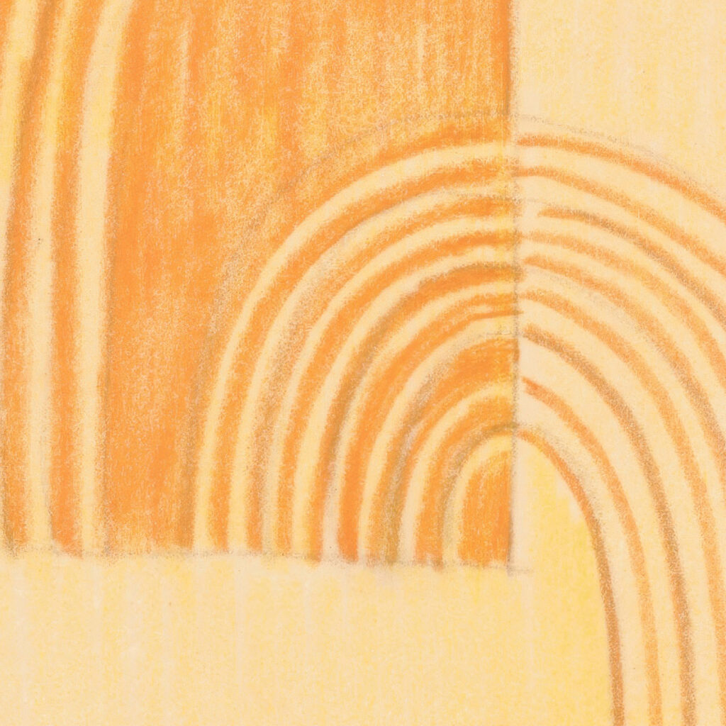 Miscellaneous small sketches for inlaid table tops.Design with orange and yellow geometric motif 1930 Winold Reiss 8 mockup
