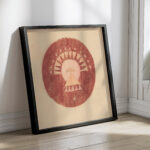 Miscellaneous small sketches for inlaid table tops.Design with red and orange circular motif 1930 Winold Reiss 4 mockup