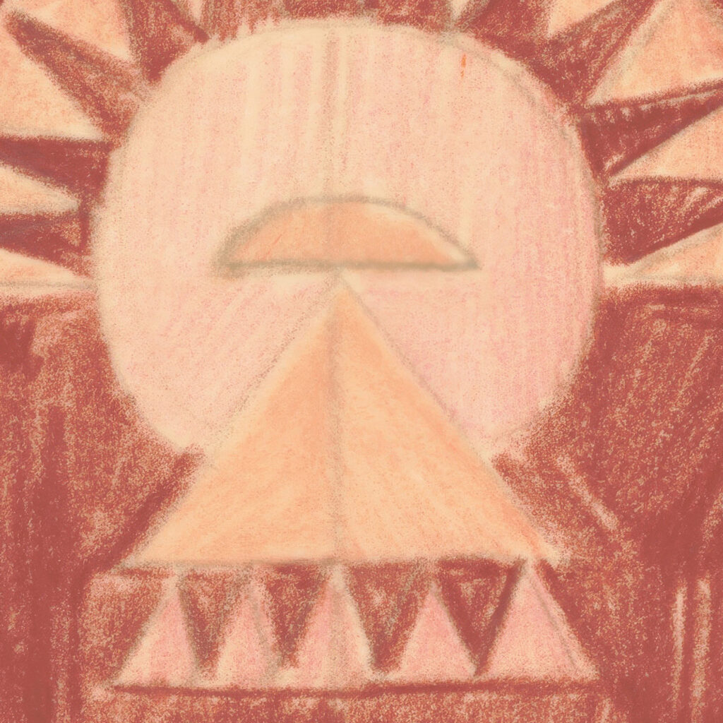 Miscellaneous small sketches for inlaid table tops.Design with red and orange circular motif 1930 Winold Reiss 8 mockup