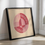 Miscellaneous small sketches for inlaid table tops.Design with red and pink circular motif 1930 Winold Reiss 4 mockup