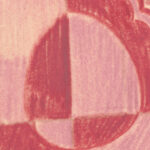 Miscellaneous small sketches for inlaid table tops.Design with red and pink circular motif 1930 Winold Reiss 8 mockup