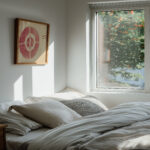 Miscellaneous small sketches for inlaid table tops.Design with red geometric motif 1930 Winold Reiss 6 mockup