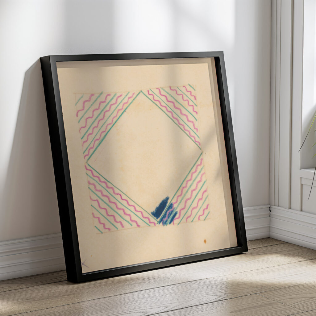 Miscellaneous small sketches for inlaid table tops.Design with zig zag motif 1930 Winold Reiss 4 mockup