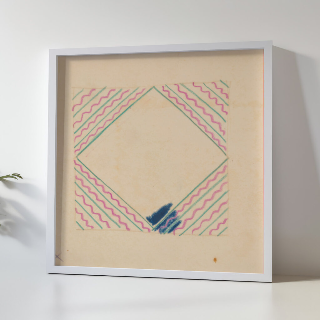 Miscellaneous small sketches for inlaid table tops.Design with zig zag motif 1930 Winold Reiss 5 mockup