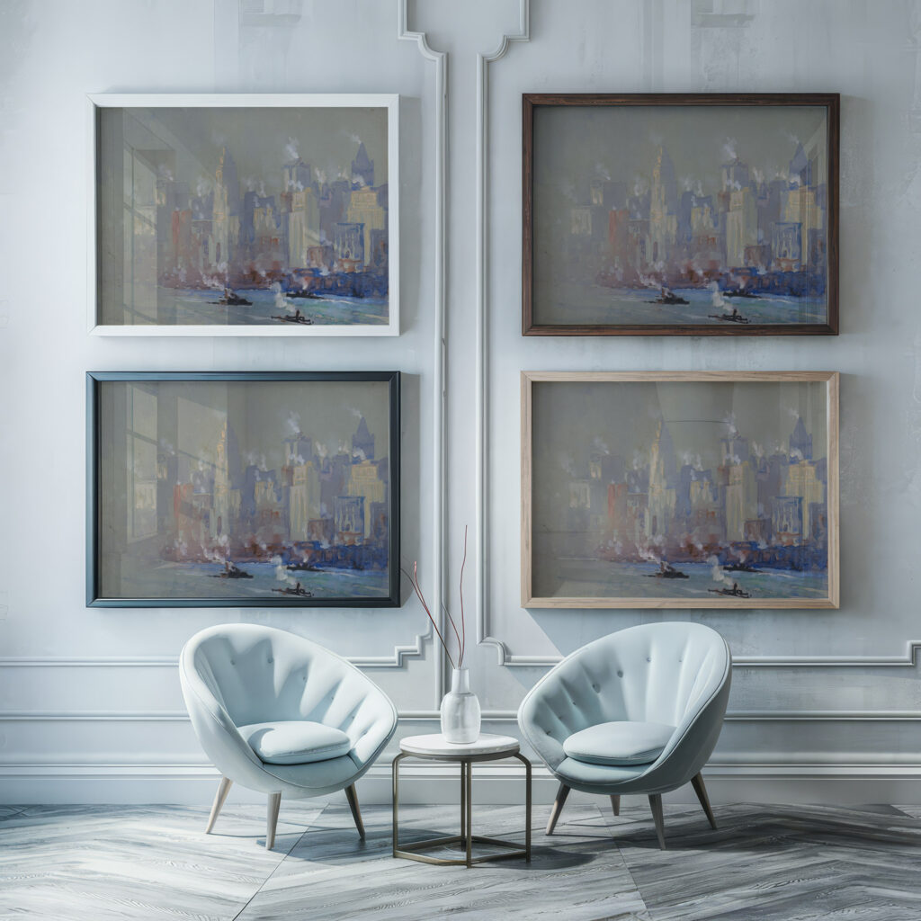 Mist and steam 1880 Joseph Pennell framed posters mockup