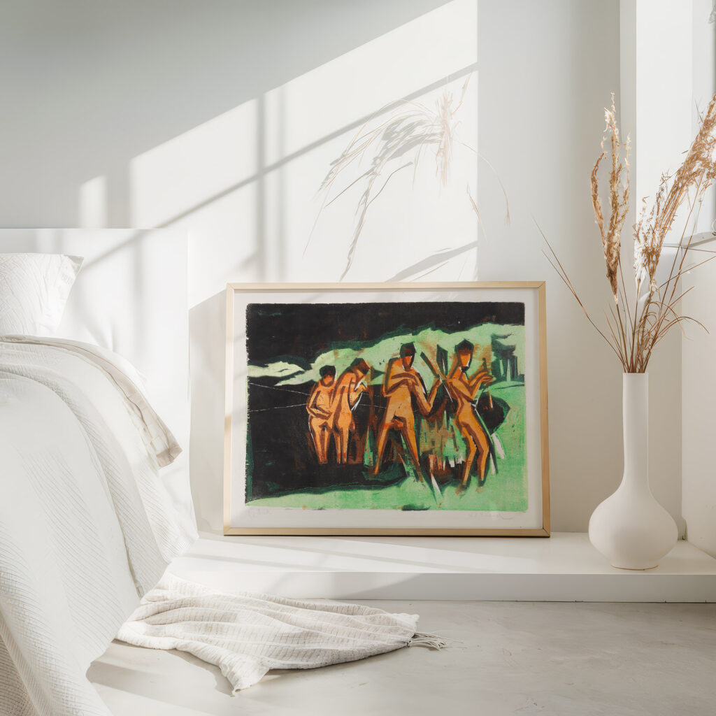 Mit Schilf werfende Badende 1909 Ernst Ludwig Kirchner 4 mockup