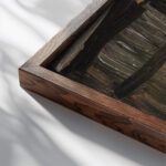 Mittlere Meditation Erdgebunden 1936 Alexej von Jawlensky close up dark wood mockup