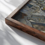 Modling II 1918 Egon Schiele close up dark wood mockup