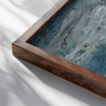 Mondnacht am Murufer in Graz 1928 Wilhelm Thony close up dark wood mockup