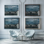 Mondnacht am Murufer in Graz 1928 Wilhelm Thony framed posters mockup