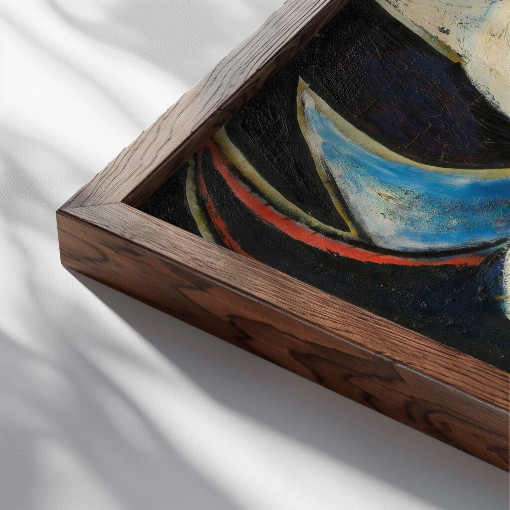 Monstre 1946 Francis Picabia close up dark wood mockup