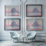 Mont Saint Michel Setting Sun 1897 Paul Signac framed posters mockup