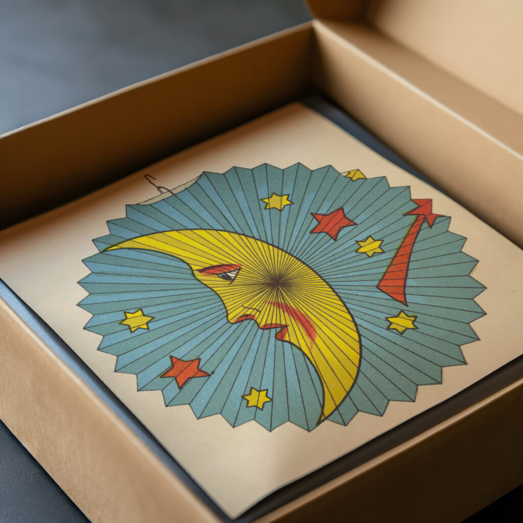 Moon and stars lantern design ca 1880 Unknown video mockup