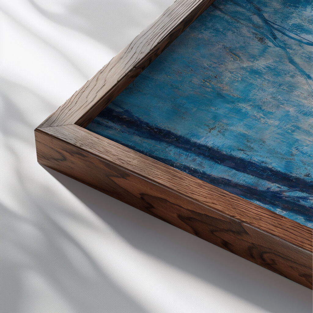 Moon night 1922 Wladyslaw Wankie close up dark wood mockup