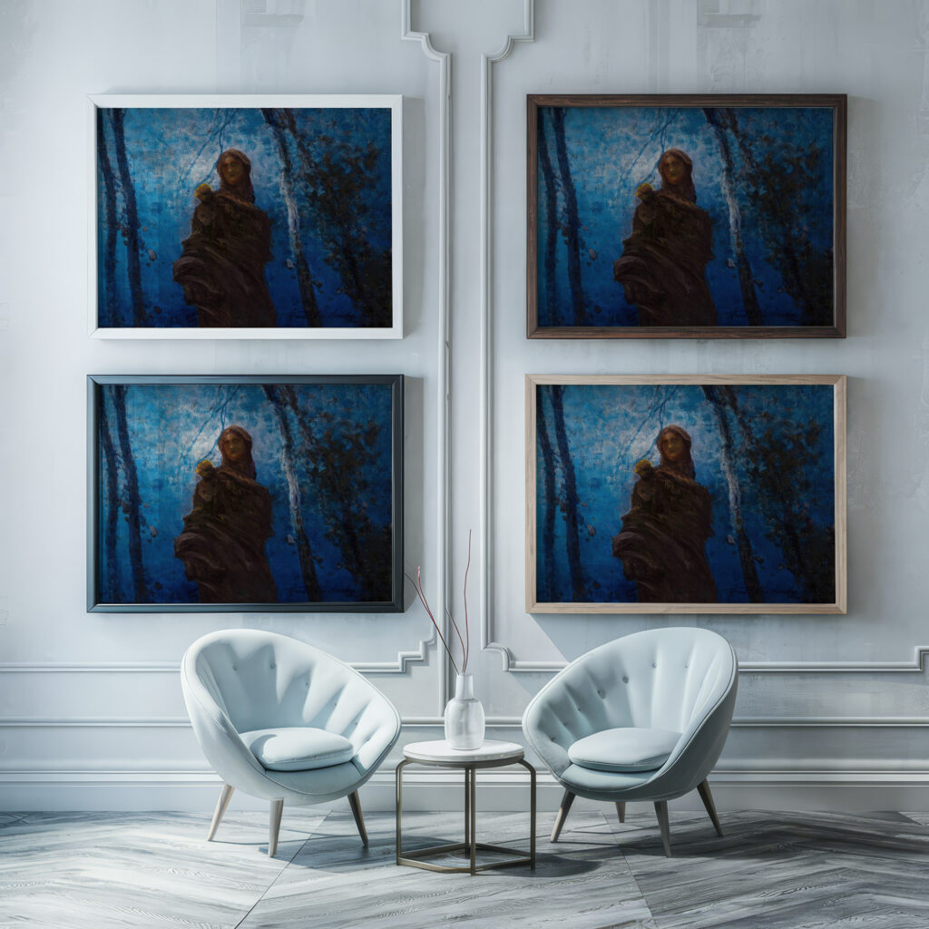 Moon night 1922 Wladyslaw Wankie framed posters mockup