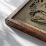 Moonlight on the Grassy Bank 1919 Arthur Bowen Davies close up dark wood mockup