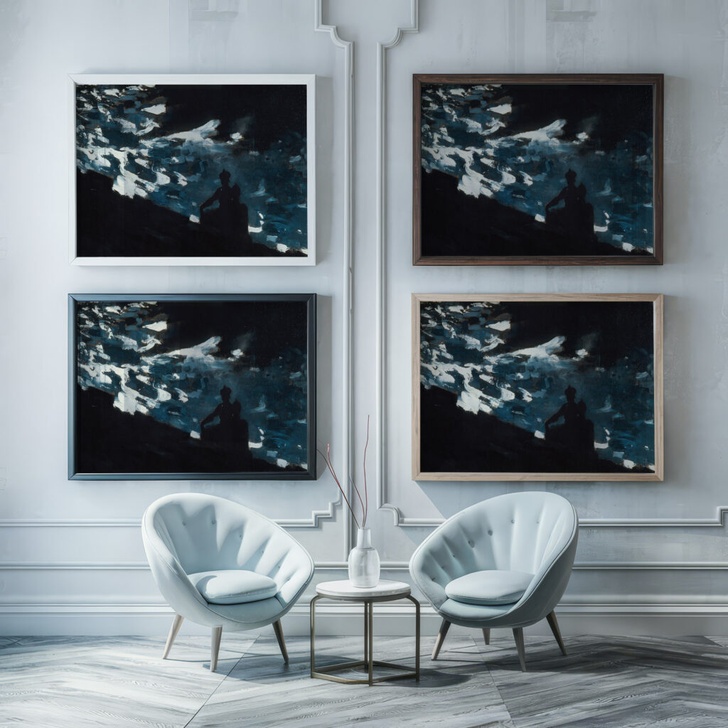 Moonlight on the Water circa 1906 Winslow Homer framed posters mockup