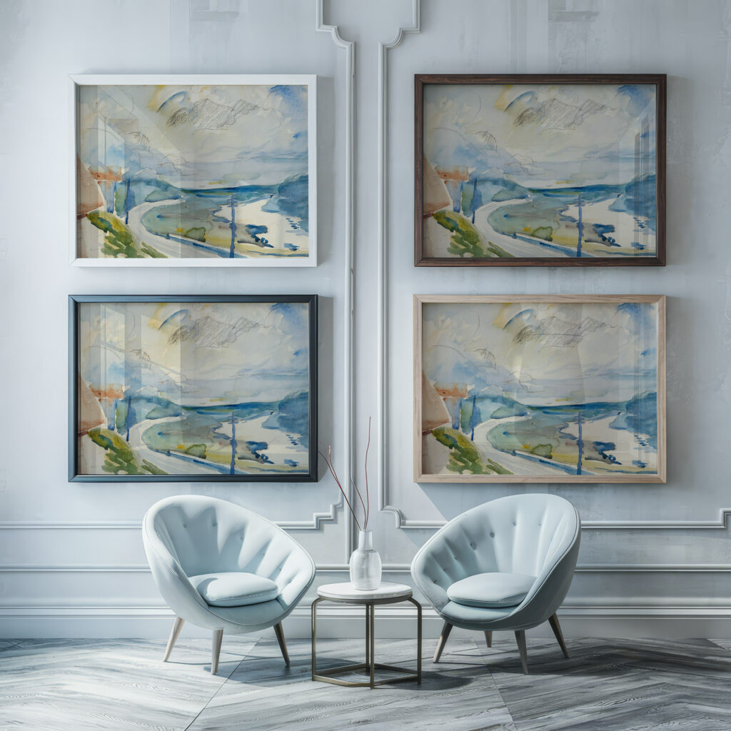 Morgen Bei Maloja Giovanni Giacometti framed posters mockup