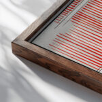 Morning glory illustration Watanabe Seitei close up dark wood mockup