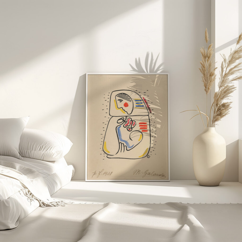 Mother Mother with a Child and a Flower 1937 Mikulas Galanda 4 mockup