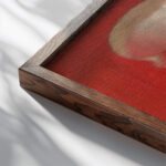 Mother Pink Madonna 1933 Mikulas Galanda close up dark wood mockup