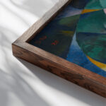 Mother and Child 1920 Fritz Stuckenberg close up dark wood mockup