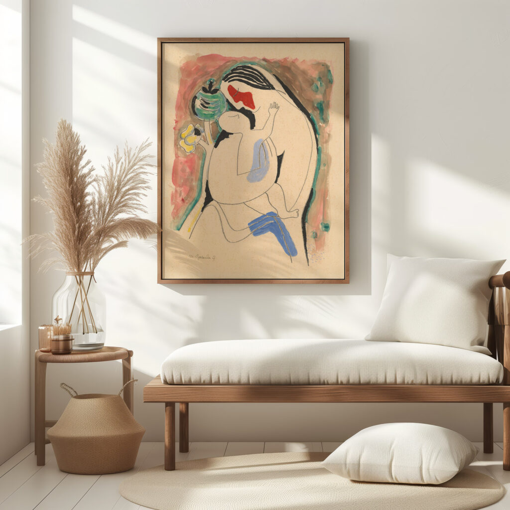 Mother with baby and flower 1937 Mikulas Galanda 5 mockup