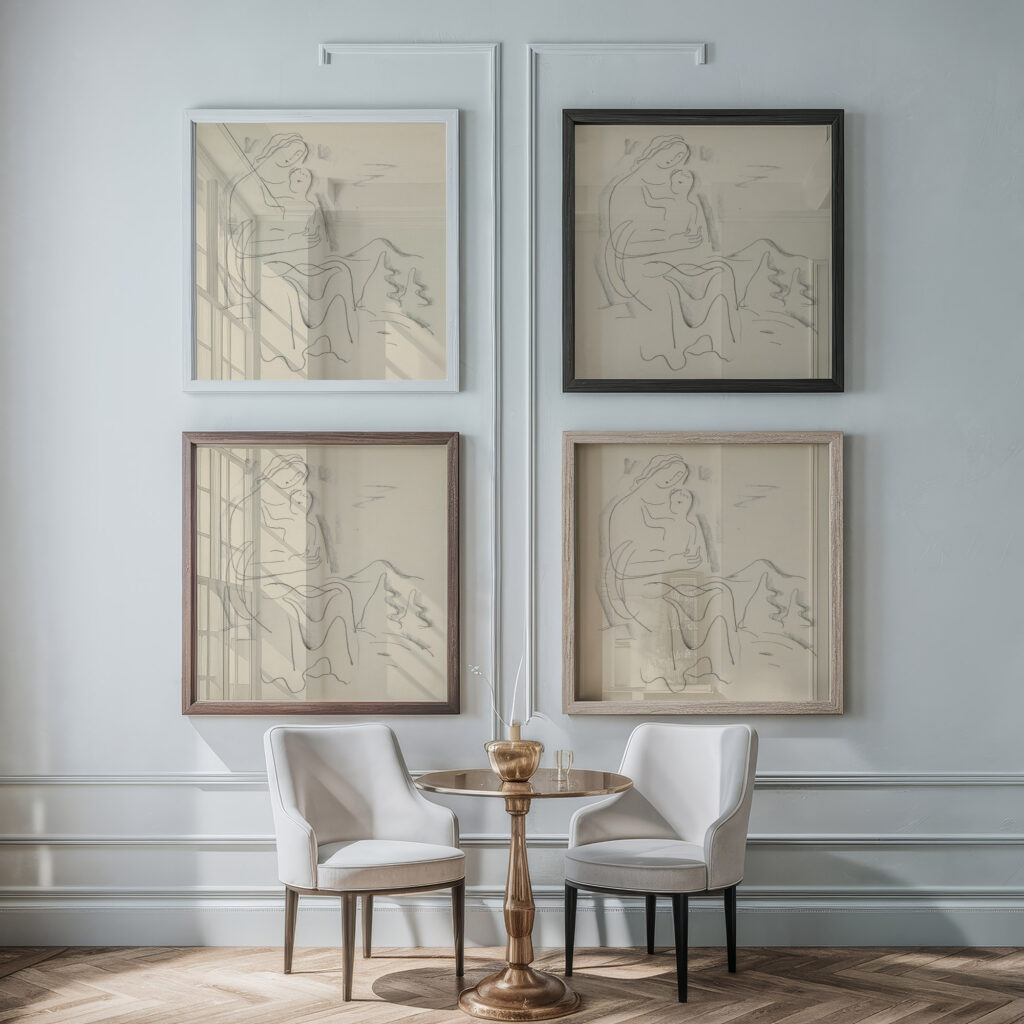 Motherhood 1937 Mikulas Galanda framed posters mockup