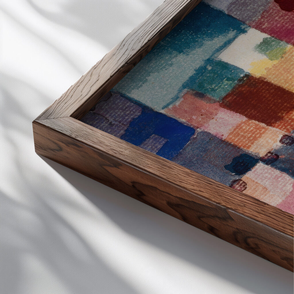 Motif from Hammamet 1914 Paul Klee close up dark wood mockup