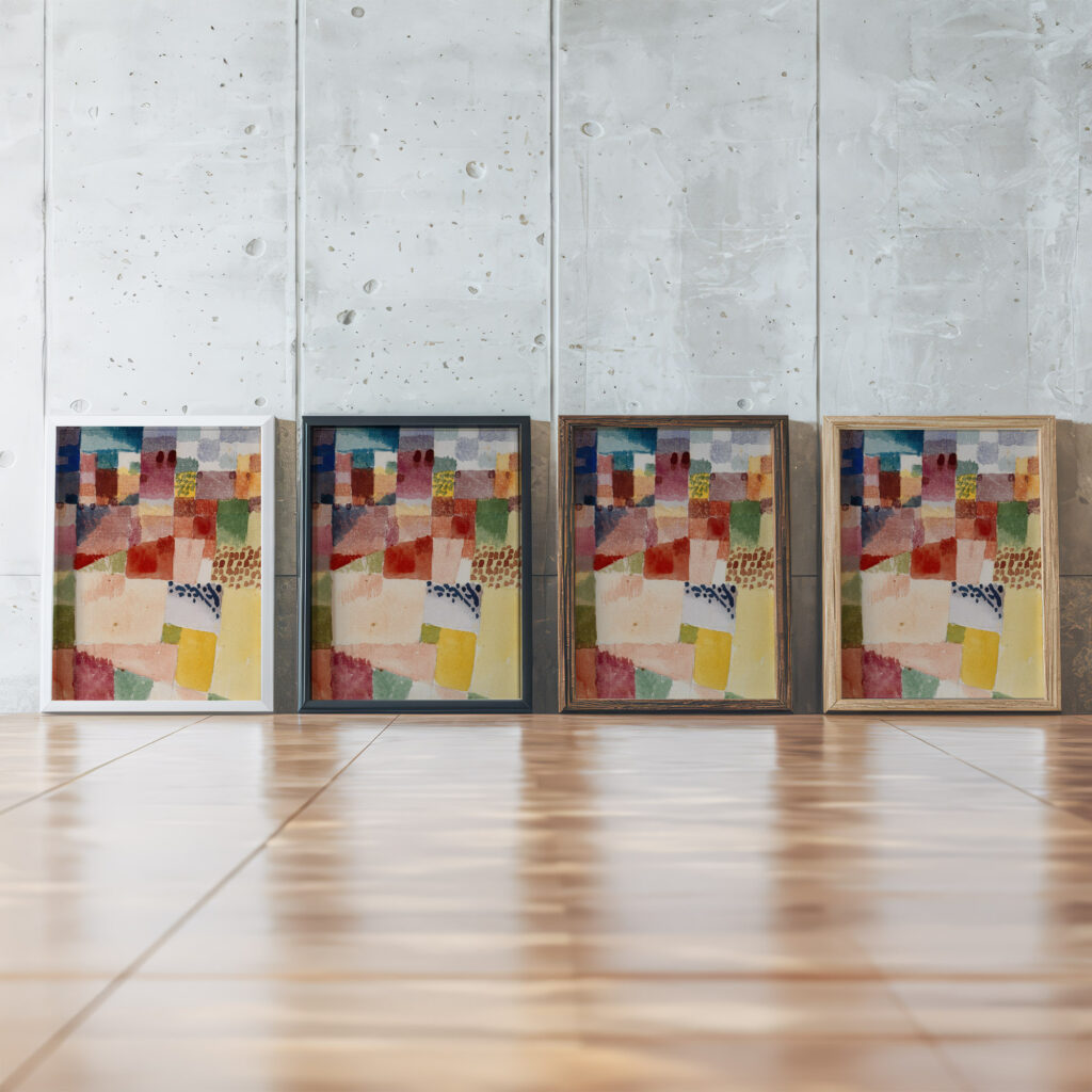 Motif from Hammamet 1914 Paul Klee framed posters mockup