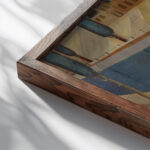 Motiv aus Brugge 1926 Emanuel Schottli close up dark wood mockup