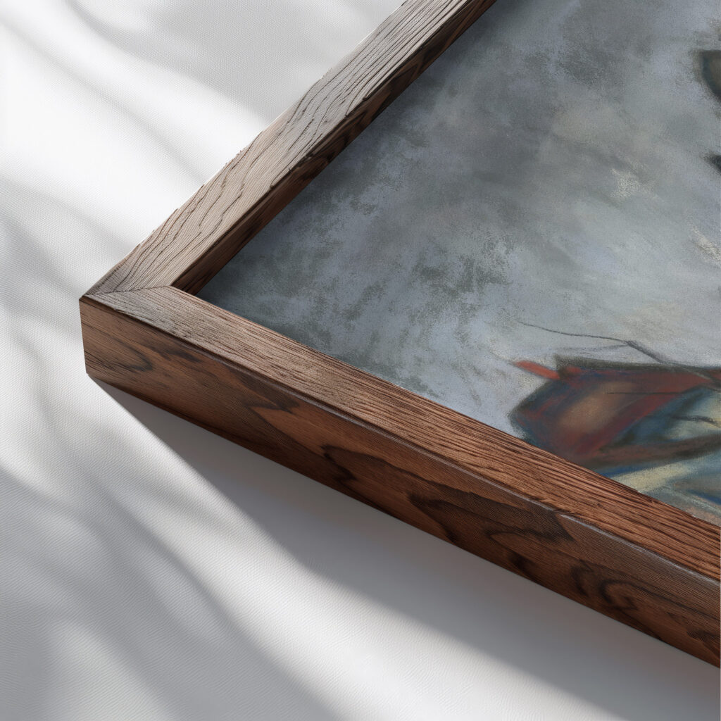 Motiv z Kosic 1928 Konstantin Bauer close up dark wood mockup