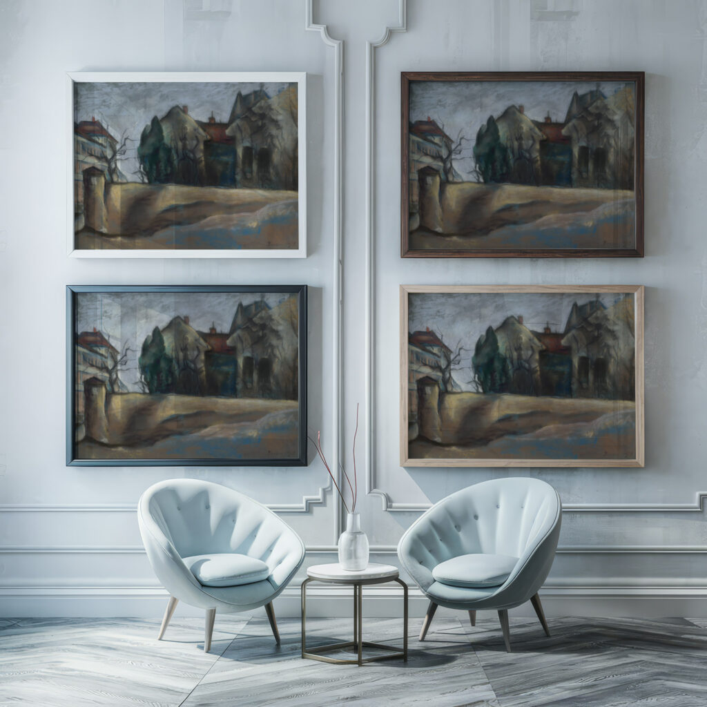 Motiv z Kosic 1928 Konstantin Bauer framed posters mockup