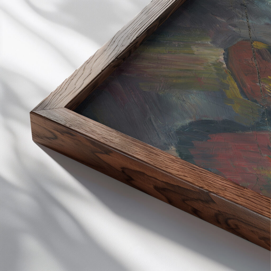 Mountain Landscape 1940–1944 Arnold Peter Weisz Kubincan close up dark wood mockup