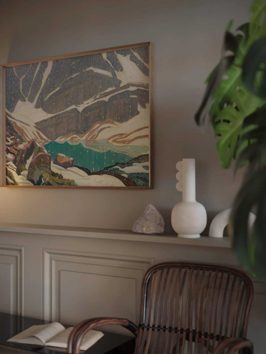 Mountain Solitude Lake Oesa 1932 James Edward Hervey MacDonald video mockup