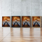 Mountain and Sky circa 1925 Arthur Dove framed posters mockup