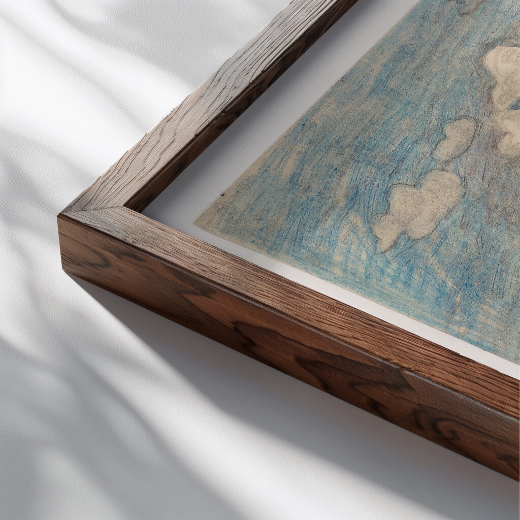 Mountain landscape 1936 1938 Reijer Stolk close up dark wood mockup