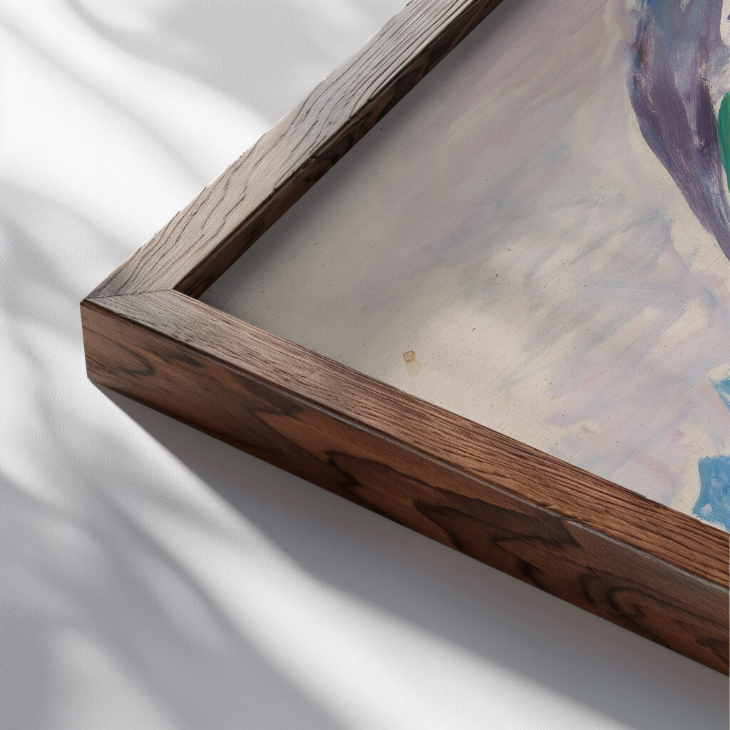 Mountains 1925 Edvard Munch close up dark wood mockup