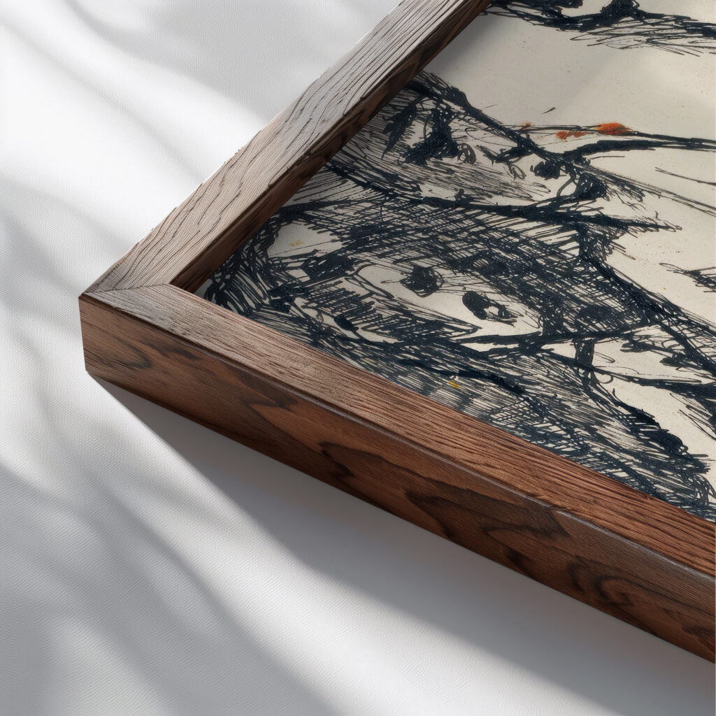 Moving Girls Louis Soutter close up dark wood mockup