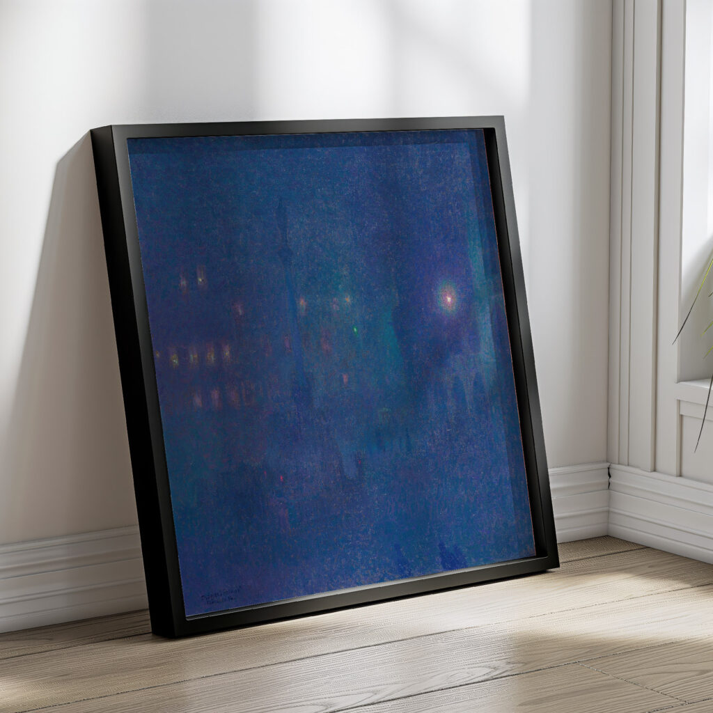 Munchen bei Nacht Marienplatz 1907 Charles Johann Palmie 4 mockup