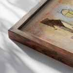 Mural from the Temple of Longing 1922 Paul Klee close up dark wood mockup