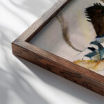 Murnau with Locomotive 1911 Wassily Kandinsky close up dark wood mockup