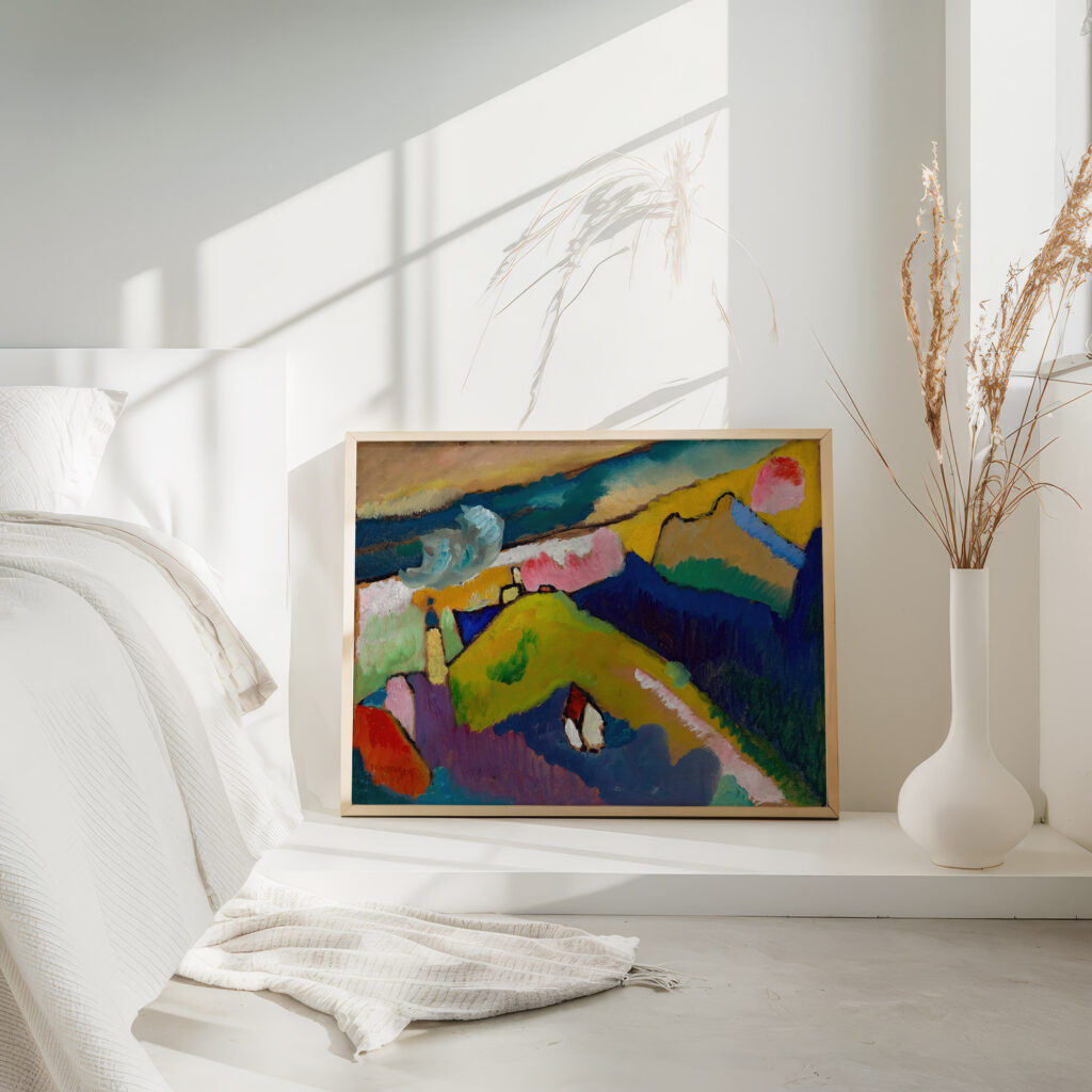 Murnau – Mountain landscape with church 1910 Wassily Kandinsky 4 mockup