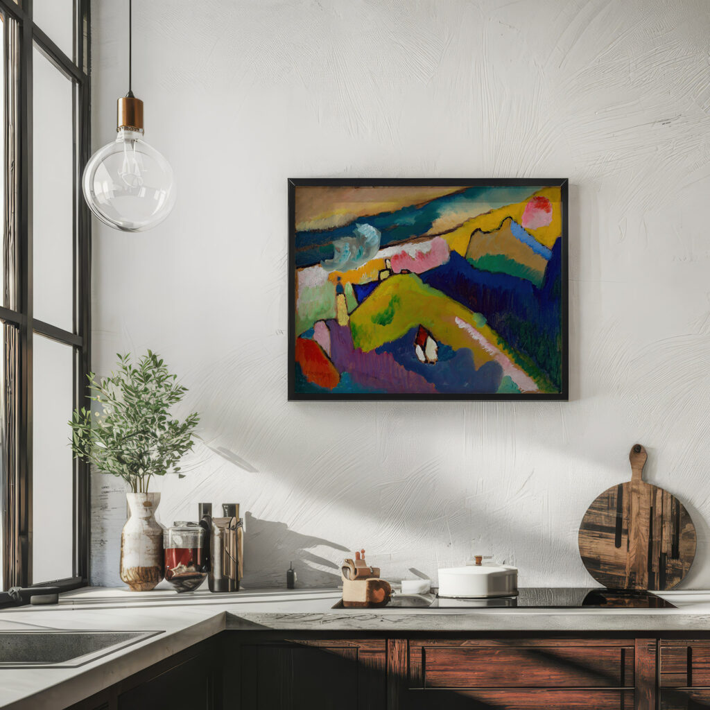 Murnau – Mountain landscape with church 1910 Wassily Kandinsky 6 mockup