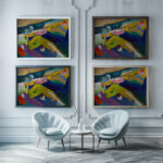 Murnau – Mountain landscape with church 1910 Wassily Kandinsky framed posters mockup