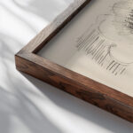 Muz za dedinou 1935 Arnold Peter Weisz Kubincan close up dark wood mockup