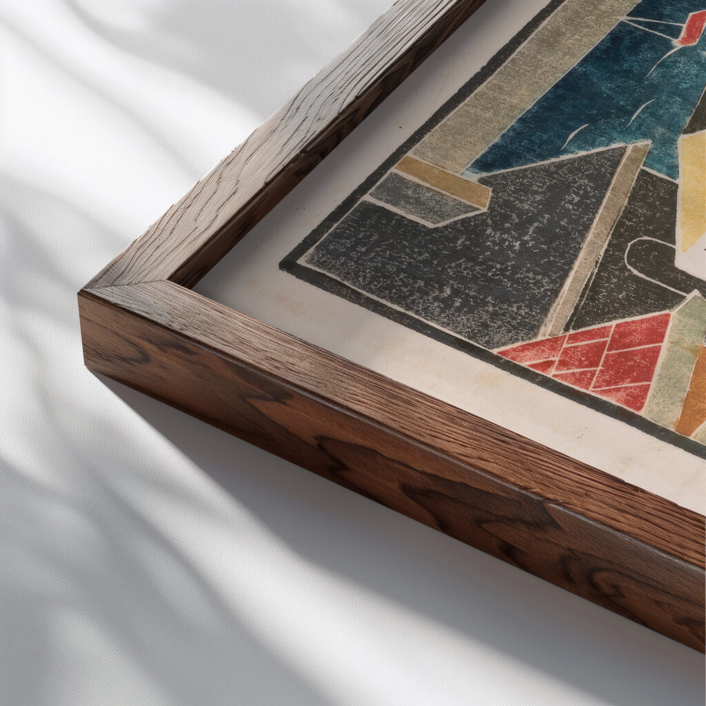 My wharf studio 1937 Blanche Lazzell close up dark wood mockup